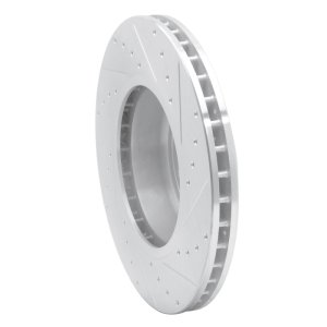 BMW 650I Brake Rotor (1) - Front Left - R1 Concepts - Drilled & Slotted - Silver - `04-`10